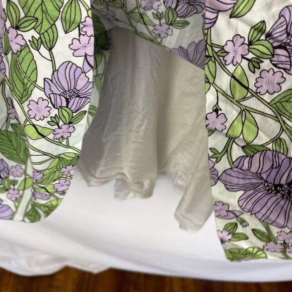 Loft floral sleeveless summer midi dress fit &  flare side zipper sz 10 - Picture 9 of 9